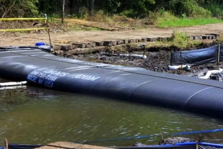 View of Water Inflated Cofferdam on River