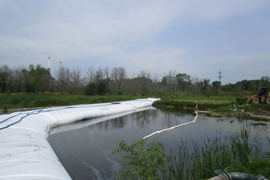 Water Inflated Cofferdam for Boat Ramp Construction