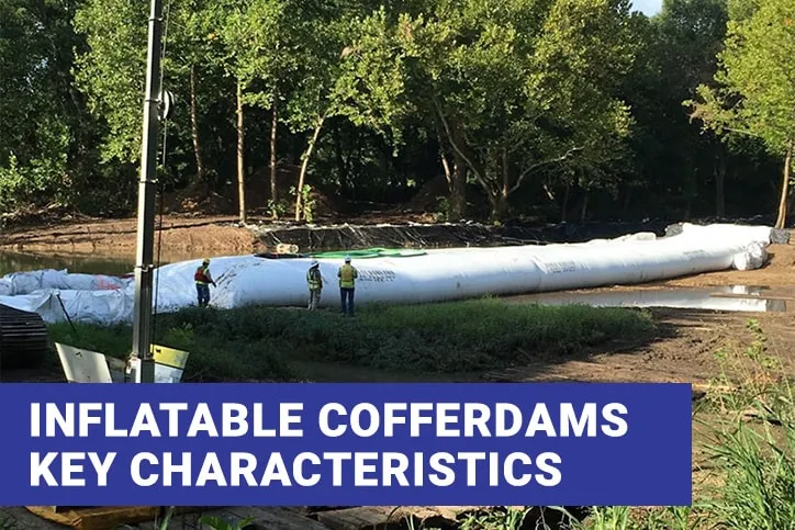 View of Inflatable Cofferdam Being Used In Forest River Area