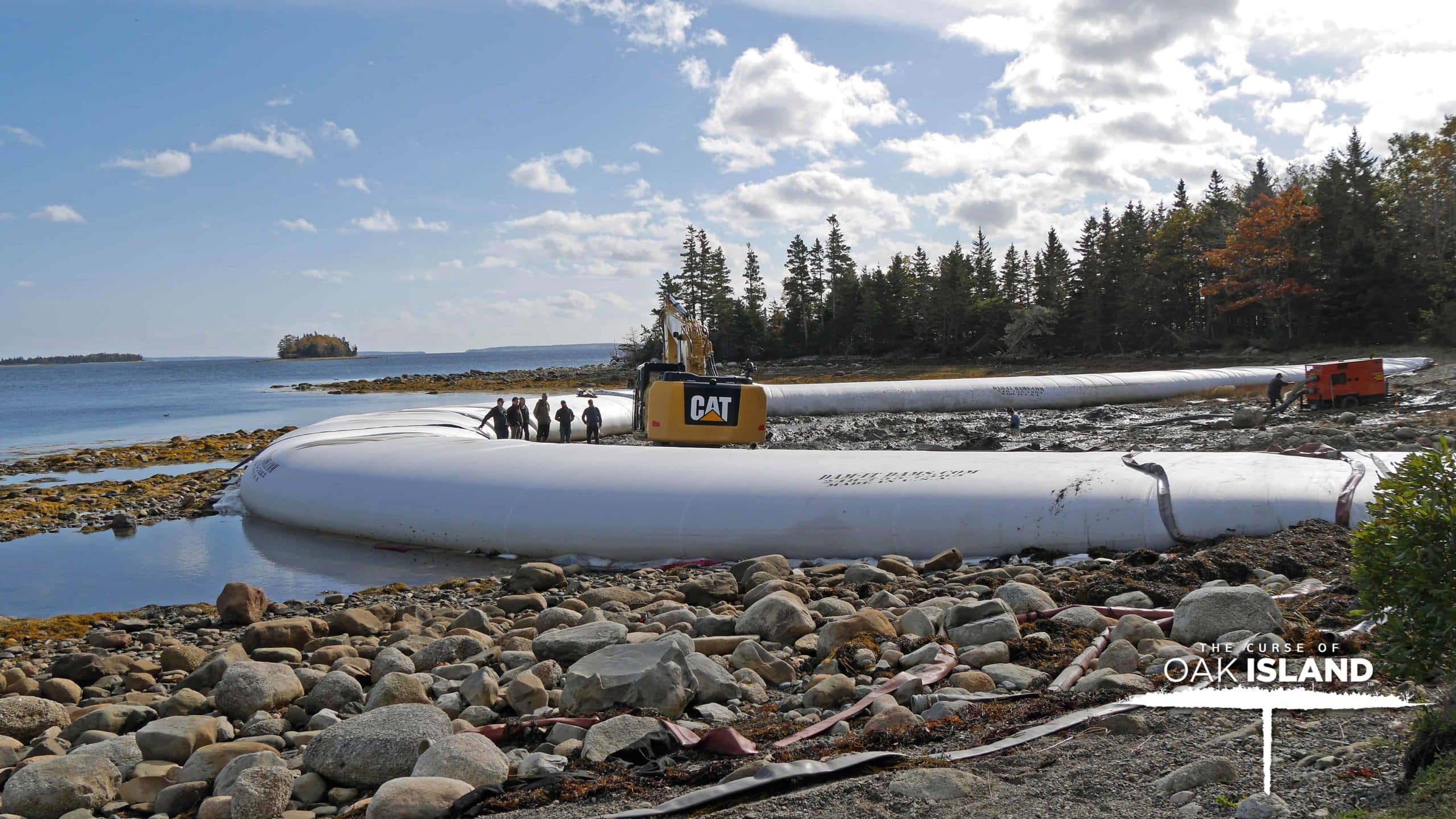Water-Inflated Cofferdam for TV Show Curse of Oak Island