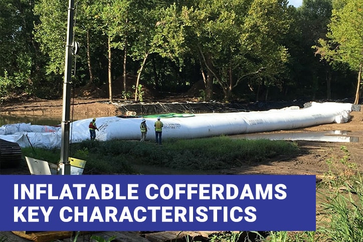 View of Inflatable Cofferdam Being Used In Forest River Area