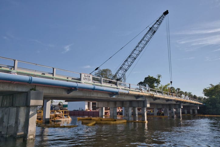 Bridge Construction with Crane