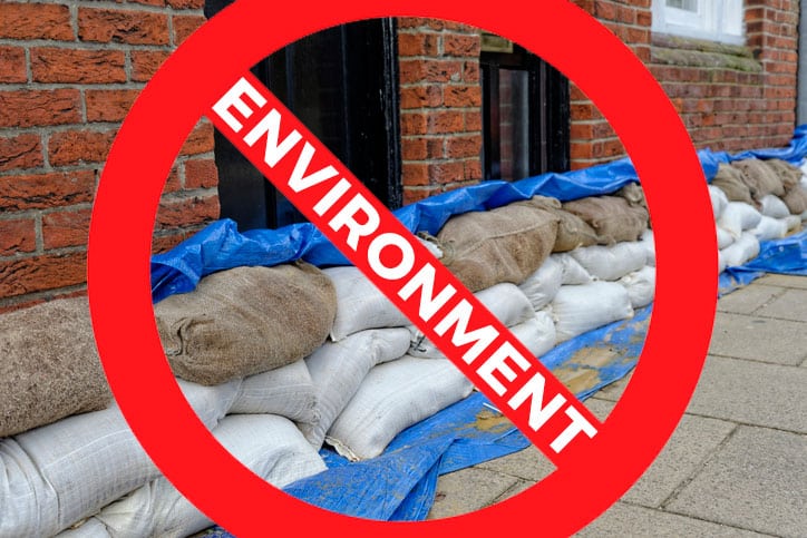 Sandbags with Do Not Sign
