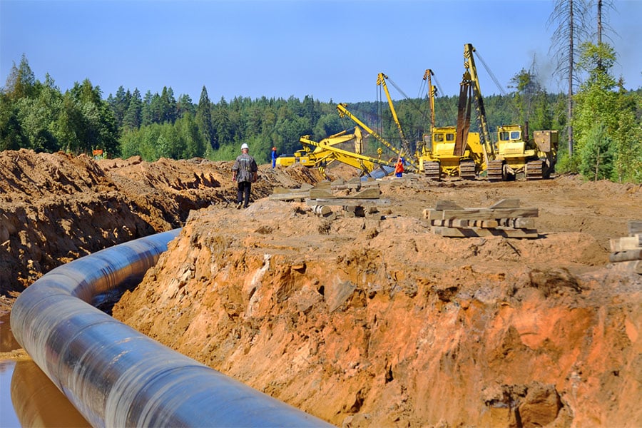 Construction near Pipeline