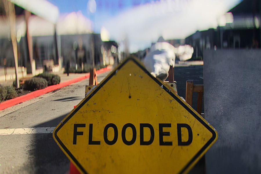 Flooded Street Sign